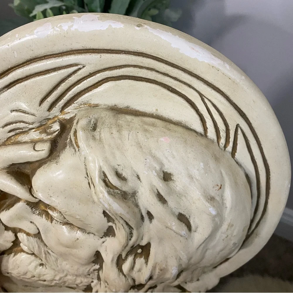 Ceramic Stoneware Carved Relief Jesus Figure Wall Decor